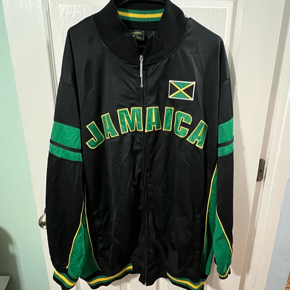 Jamaica Trust Track Jacket Adult 3XL Black Green NWOT